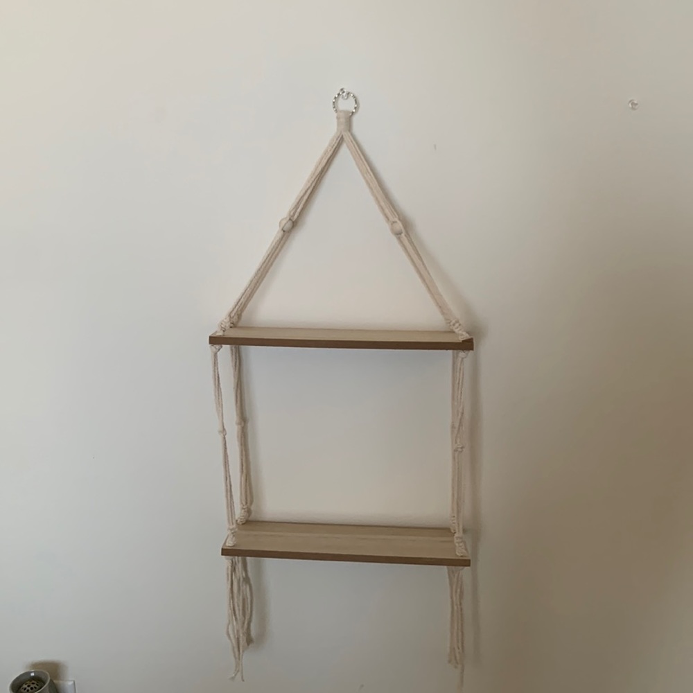 Boho style hanging shelf